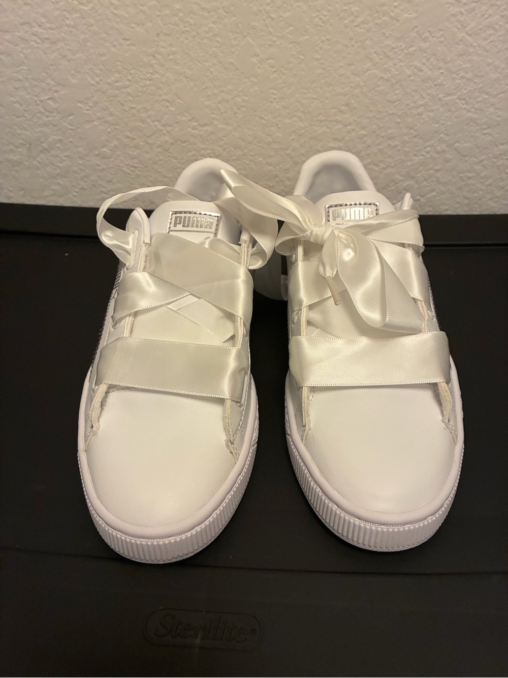 Puma Women’s White Satin Ribbon Lace Sneakers